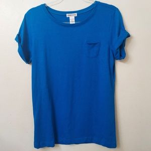 Chico's Crew-Neck "Cecile" Tee Cruise Blue Size 8